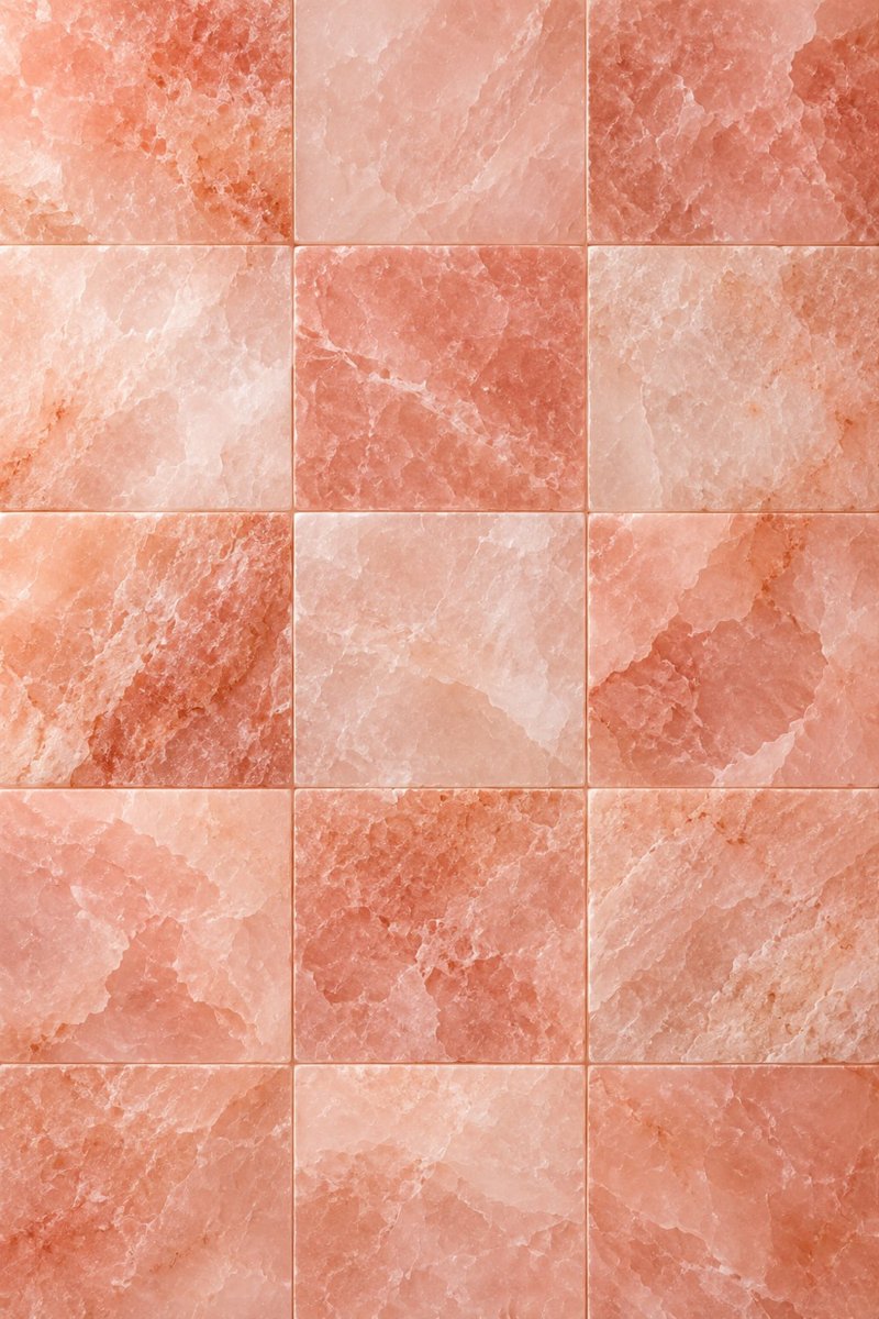 Square pink salt tiles in a grid pattern