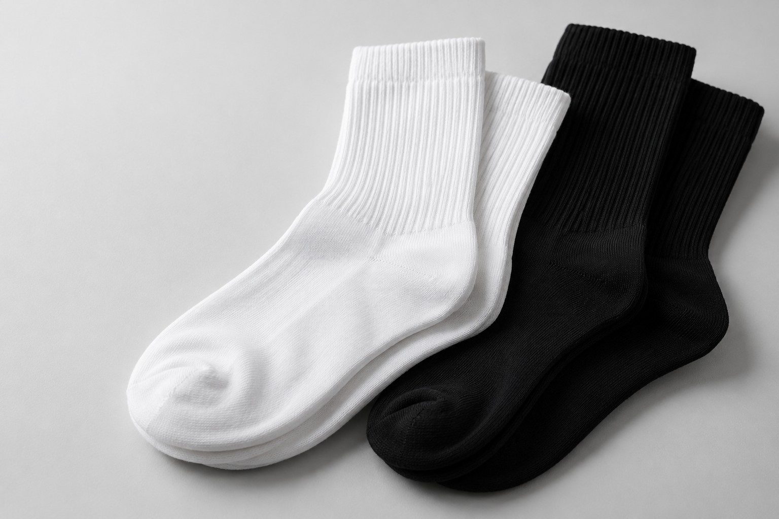 Illustration of white and black crew socks
